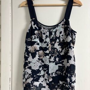 GAP Black, cream and leach multi colored Abstract Sleeveless Top with toe detail